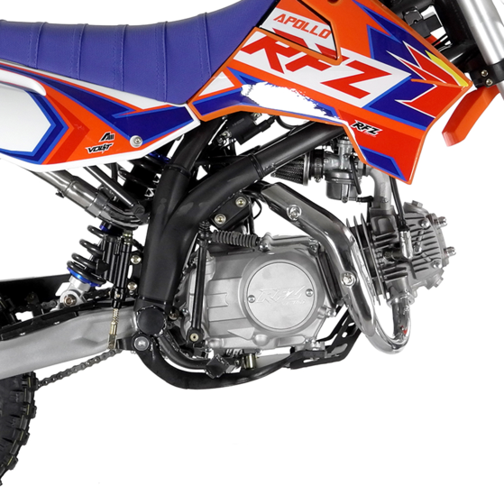 Durable, Low-Maintenance Engine Potent 125air-cooled SOHC four-stroke powerplant puts out torquey, broad power tuned for off-road performance in a wide range of trail conditions.
