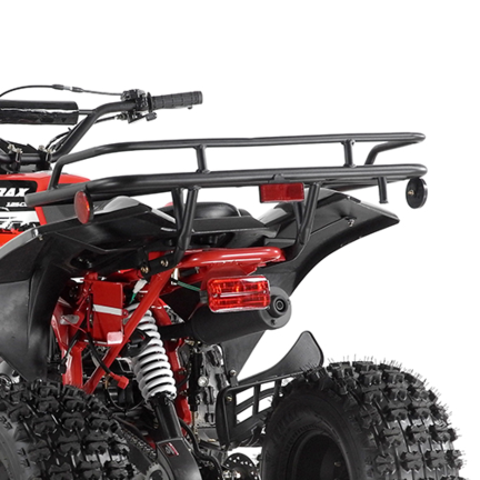 Front and Rear Racks Durable steel front and rear racks afford you additional room to carry all your essential items along with you!
