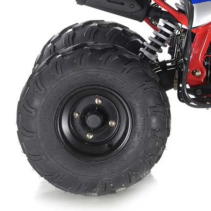 All-Terain Wheels/Tires The Sportrax 125 has 8-inch wheels that deliver excellent traction and performance across a wide variety of terrain, while also enhancing ride quality. Optional aluminum rims are also available!