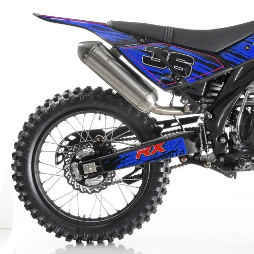 Wheels and Brakes Full-size 21 inch front and 18 inch rear wheels and powerful disc brakes make the DB-36 trail bike ready for tough off-road terrain.