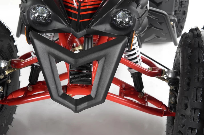 Lights & Bumper Safety comes first with the Blazer 9's robust front bumper. 
Front headlights allow high and low beam setting to illuminate the path infront!